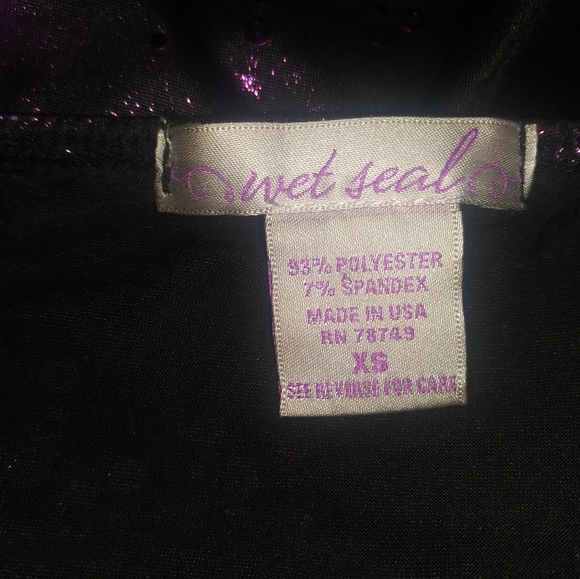 Purple Fabric Hot Pink Sequined Glittery Stretchy Style Halter Top - Picture 4 of 4